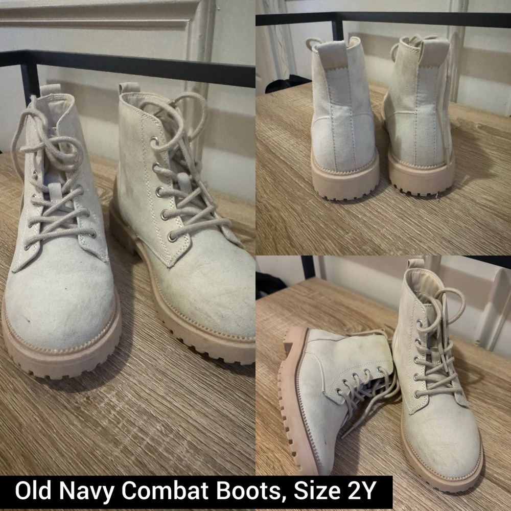 Old Navy Kids Light Tan Combat Boots
